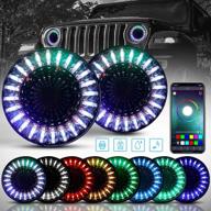 🚙 upgraded 7 inch sunpie 3d rgbw halo led headlights for j eep wrangler (1997-2018 jk tj lj) логотип