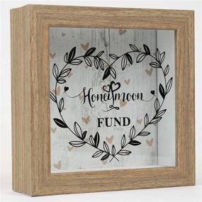 img 1 attached to 💰 Honeymoon Fund Shadow Box by Lawrence Frames, 8x8, Brown