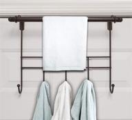 bronze over the door towel rack bar with 5 hooks organizer by blue donuts logo
