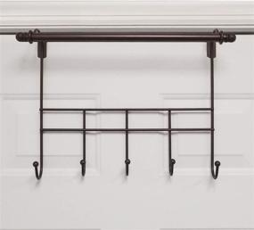 img 3 attached to Bronze Over The Door Towel Rack Bar with 5 Hooks Organizer by Blue Donuts