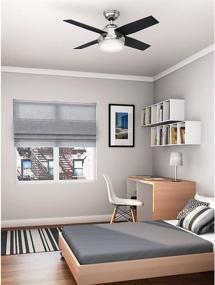 img 1 attached to 🔵 Hunter Dempsey Indoor Ceiling Fan, 44-Inch with LED Light, Remote Control - Brushed Nickel Finish