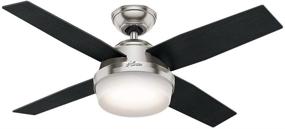 img 2 attached to 🔵 Hunter Dempsey Indoor Ceiling Fan, 44-Inch with LED Light, Remote Control - Brushed Nickel Finish