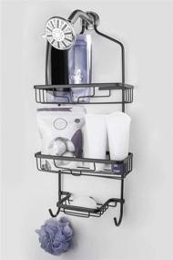 img 3 attached to 🛁 Brookstone Lightweight Aluminium Shower Caddy Rack | Non-Slip Silicon Top | Rust-Free | Fits Most Standard Shower Heads | Drilling Required | Black-Style 1