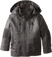 urban republic leather removable charcoal boys' clothing for jackets & coats logo