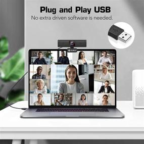 img 1 attached to High-Definition Webcam with Microphone, Plug and Play USB Camera for PC, 90-Degree Wide Angle Lens, ideal for Streaming, Online Meetings, and Video Calls on Zoom, Skype, Facetime