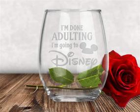 img 1 attached to 🍷 Disney-Inspired Engraved Stemless Wine Glass: Immerse in Mickey and Minnie Magic, Perfect for Funny Birthdays, by Laser Etchpressions