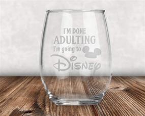 img 2 attached to 🍷 Disney-Inspired Engraved Stemless Wine Glass: Immerse in Mickey and Minnie Magic, Perfect for Funny Birthdays, by Laser Etchpressions