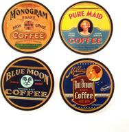 ☕ antique coffee labels super absorbent coasters логотип