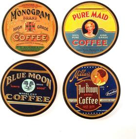 img 4 attached to ☕ Antique Coffee Labels Super Absorbent Coasters