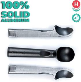 img 3 attached to 🍦 Happiness Delivered: Happyware Ultra Premium Ice Cream Scoop - Made in USA with 100% Solid Aluminum, Dishwasher Safe, in Sleek Black