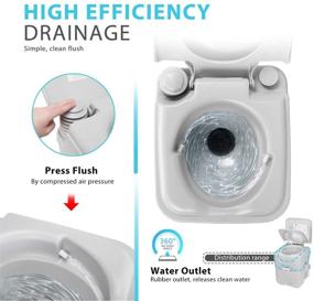 img 2 attached to 🚽 VIVOHOME 5.3 Gallon Waste Tank Portable Toilet - Compact Double-Outlet Commode for Travel, Camping, RV, Boating, Fishing - Anti-Leak Seal Ring & Cleaning Brush Included