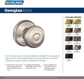 img 1 attached to 🚪 Schlage F40 GEO 622 Georgian Door Knob Bed & Bath Privacy Lock - Matte Black, 1 Pack: Superior Privacy and Style