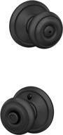 🚪 schlage f40 geo 622 georgian door knob bed & bath privacy lock - matte black, 1 pack: superior privacy and style логотип