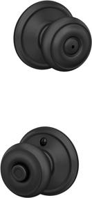 img 4 attached to 🚪 Schlage F40 GEO 622 Georgian Door Knob Bed & Bath Privacy Lock - Matte Black, 1 Pack: Superior Privacy and Style