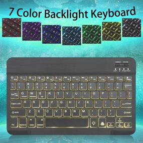 img 3 attached to SENGBIRCH iPad Smart Keyboard Case: 7th/8th Gen & Air 3/Pro 10.5, 7-Color Backlight, Detachable Bluetooth Keyboard - New Black