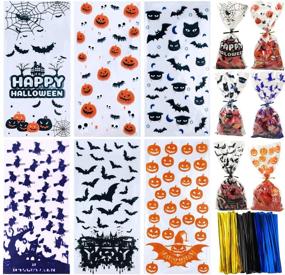 img 3 attached to Spooktacular 150 pcs Halloween Cello Bags with Ties for Candy Cookie Goodies - 6 Festive Designs!