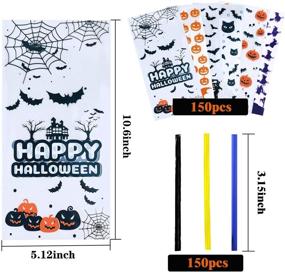 img 2 attached to Spooktacular 150 pcs Halloween Cello Bags with Ties for Candy Cookie Goodies - 6 Festive Designs!