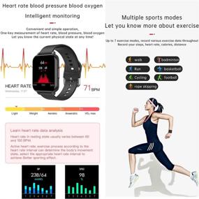 img 1 attached to 📱 Feifuns Smart Watch, 1.54" Touchscreen Fitness Tracker with Blood Pressure, Oxygen, and Heart Rate Monitoring. IP67 Waterproof Smartwatch with Sleep Monitor, Pedometer, and Step Counter. Compatible with Android Phones and iPhone – Ideal for Women and Men.