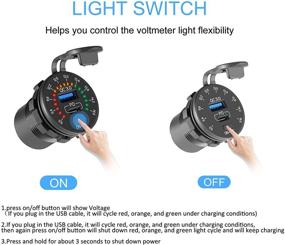 img 3 attached to 🔌 Водонепроницаемая зарядная розетка USB C и QC 3.0 для автомобиля с вольтметром - премиальное двухпортовое зарядное устройство 12V/24V для мотоцикла, морской лодки, автодома, квадроцикла