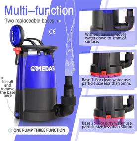 img 2 attached to 🌊 Ultimate Solution for Efficient Water Removal: MEDAS Electric 3 in 1 Submersible Pump - 3/4HP 500W, 3302GPH, Clean/Dirty Water Utility for Pool, Garden, Tub, Pond, Flood Drain - Includes Float Switch and Long 16.4ft Cable