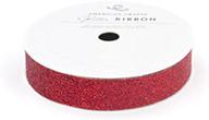 5/8 inch solid rouge glitter ribbon by american crafts logo