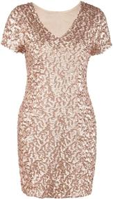 img 2 attached to 💃 Glitter Bodycon Champagne Dress and Women's Clothing by PrettyGuide