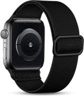 🕗 упругие силиконовые петли witzon solo loop nylon для apple watch se series 7 6 5 4 3 2 1, мужчины и женщины, чёрный логотип