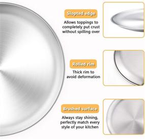img 3 attached to Set of 2 Stainless Steel Pizza Pans - 13½ Inch, Heavy Duty Round Pizza Trays for Pie, Cookie, Cake - Non-Toxic, Easy to Clean, Brushed Finish - P&P CHEF