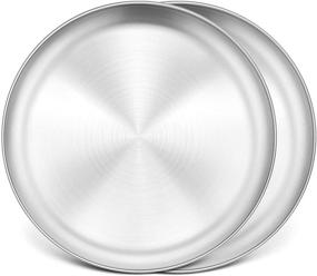 img 4 attached to Set of 2 Stainless Steel Pizza Pans - 13½ Inch, Heavy Duty Round Pizza Trays for Pie, Cookie, Cake - Non-Toxic, Easy to Clean, Brushed Finish - P&P CHEF