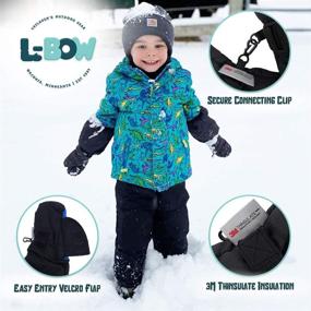 img 3 attached to L Bow Medium Weather Waterproof Mittens: Boys' Cold Weather Accessories for Ultimate Protection