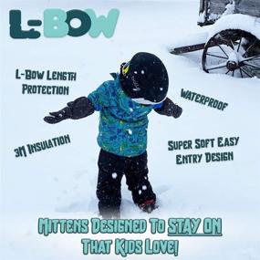 img 2 attached to L Bow Medium Weather Waterproof Mittens: Boys' Cold Weather Accessories for Ultimate Protection