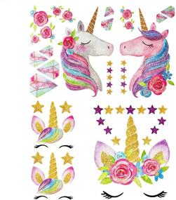 img 4 attached to Magical Unicorn HTV Iron-on Transfers Set - Ideal for Birthday Girl's T-Shirts, Bed Sheet Set, Cushions - Glittery Eco-Friendly Pack of 5