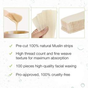 img 1 attached to Clean + Easy Small Facial Muslin Wax Strips for Hair Removal - Pre-Cut Durable Strips, 100 Count - Remove Unsightly Face Hairs - 1 3/4&#34; X 4 1/2&#34;