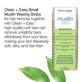 img 2 attached to Clean + Easy Small Facial Muslin Wax Strips for Hair Removal - Pre-Cut Durable Strips, 100 Count - Remove Unsightly Face Hairs - 1 3/4&#34; X 4 1/2&#34;