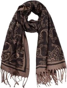 img 4 attached to 🧣 Vibrant Red Pashmina Paisley Pattern Women's Accessories (2005)