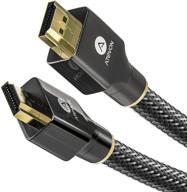 atevon 4k hdmi cable 10 ft - high speed 18gbps hdmi 2.0 - hdcp 2.2-4k hdr, 3d, uhd 2160p, 1080p, ethernet - 28awg braided hdmi cord - audio return - tv, roku, pc, ps4 compatible logo