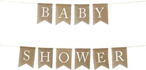 img 3 attached to 🎉 Andaz Press Baby Shower Burlap Pennant Banner - Pre-Strung, Real Fabric, No Assembly Required - 1-Set