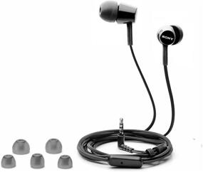 img 1 attached to Sony MDREX155AP In-Ear Earbud Headphones | Headset with Mic - Black (MDR-EX155AP/B)