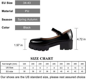 img 2 attached to Stylish Women's Round Toe Ankle Strap Mary Janes: Elevate Your Look with Platform Low Heel Chunky Pumps Oxford Dress Shoes