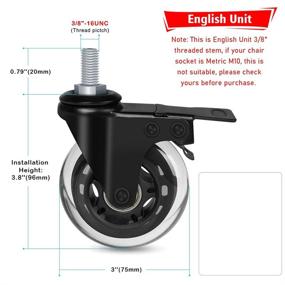 img 3 attached to 🔧 Hirate Non-Lockable Threaded Casters: Efficient and Versatile Mobility Solution