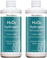 viva doria h2o2 hydrogen peroxide 12% food grade solution - 16 fl oz, 2 pack (32 fluid ounce total) logo