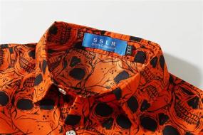 img 2 attached to 👻 Halloween Fun Button Down Short Sleeve Shirt for Men - SSLR Big Boys