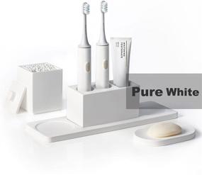 img 3 attached to AUSAULAC Complete Bathroom Accessory Set: Diatomite Bath Accessories, Electric Toothbrush Holder with Toothbrush Holders, Soap Dish Set