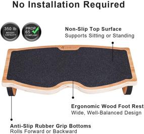 img 3 attached to 🦶 StrongTek Foot Rest Under Desk: Rocking Footrest for Ergonomic Posture Support, Natural Wood, Non-Slip - Ideal for Home and Office Use