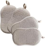 🧽 premium 4 pack scrub sponges for dishes - soft cleaning dish sponges - non scratch kitchen sponges and scrubbers - dual sided, washable - ideal for pots, bowls, and dishes (beige) logo