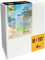 🎨 phoenix blank cotton stretched canvas watercolor painting - 8x10 inch/4 pack - triple primed for water soluble paints, mix-media & pouring art logo