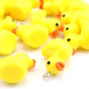 img 2 attached to Cute Yellow Duck Resin Charms - 20pcs Lind Kitchen Small Pendants for DIY Crafts & Decorations - 2.2x1.9cm