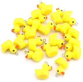 img 3 attached to Cute Yellow Duck Resin Charms - 20pcs Lind Kitchen Small Pendants for DIY Crafts & Decorations - 2.2x1.9cm