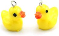 cute yellow duck resin charms - 20pcs lind kitchen small pendants for diy crafts & decorations - 2.2x1.9cm logo