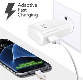 img 1 attached to ⚡ Комплект зарядного устройства Adaptive Fast Charge Wall Charger с кабелем Micro USB - Совместим с Samsung Galaxy S7/S7 Edge/S6, Note 5/4 - Зарядное устройство USB 2.0